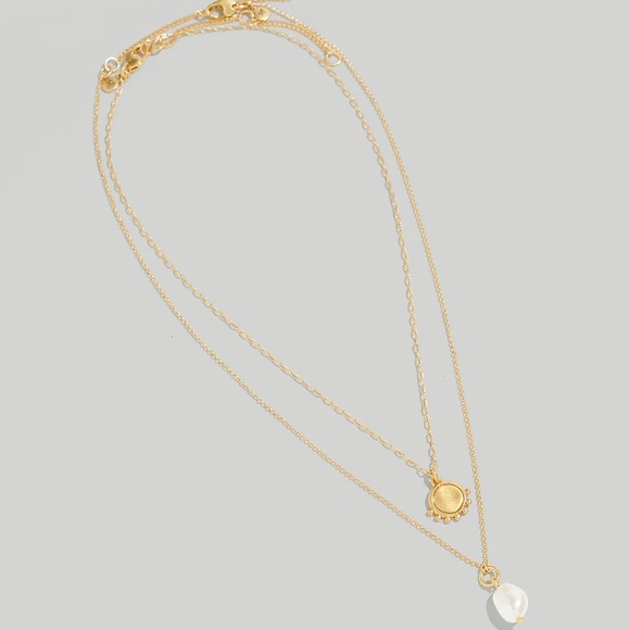 Madewell Two-Piece Freshwater Pearl Necklace Set NWOT - Picture 2 of 2